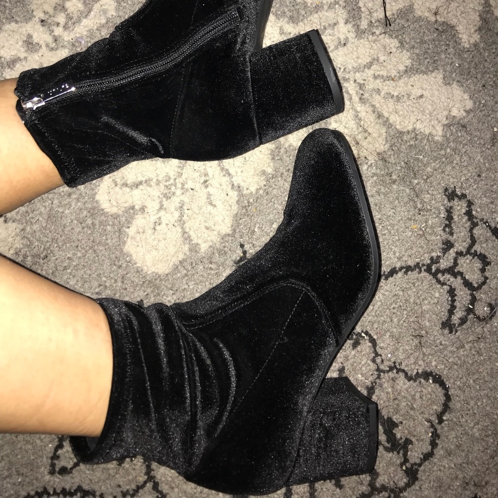 Black Velvet Booties